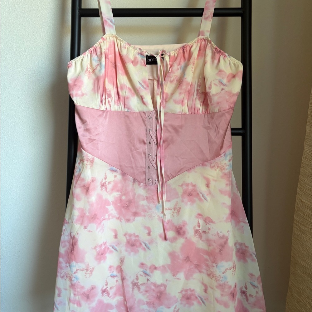Pink and Ivory Corset Mini Dress